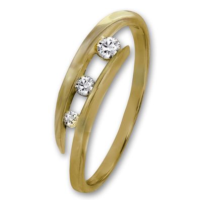 GoldDream Ring weiße Zirkonia für Damen in der Größe 60 333er Gelbgold GDR529Y60