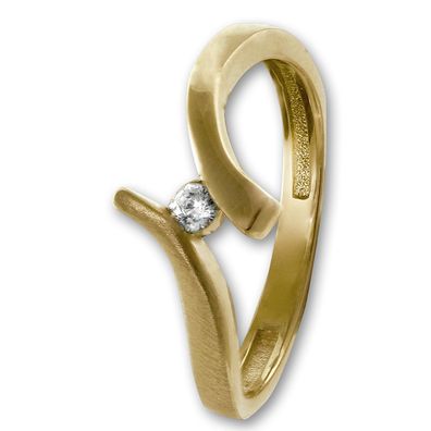 GoldDream Wave Ring weißer Zirkonia für Damen in der Größe 56 333er GDR531Y56