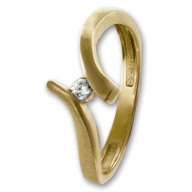 GoldDream Wave Ring weißer Zirkonia für Damen in der Größe 58 333er GDR531Y58
