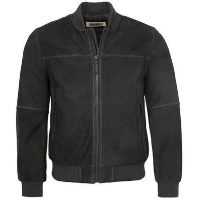 Punchball - Herren Lederjacke Blosuon Rindsnubuk schwarz