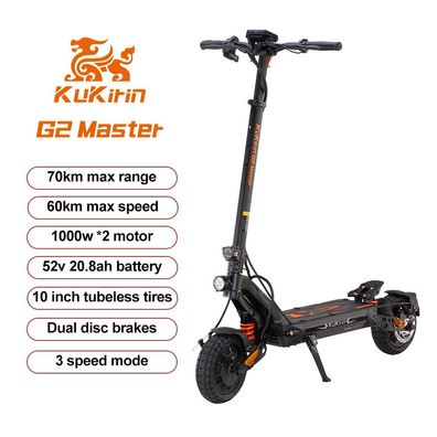 KuKirin G2 Master faltbarer Elektroroller, 1000W*2 Dual-Drive-Motor, 52V20.8Ah Akku