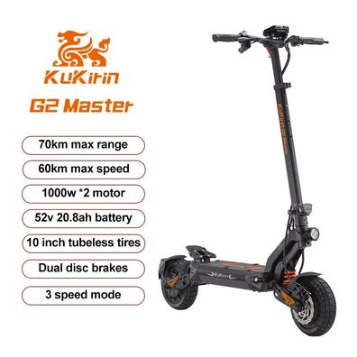 KuKirin G2 Master faltbarer Elektroroller, 1000W*2 Dual-Drive-Motor, 52V20.8Ah Akku