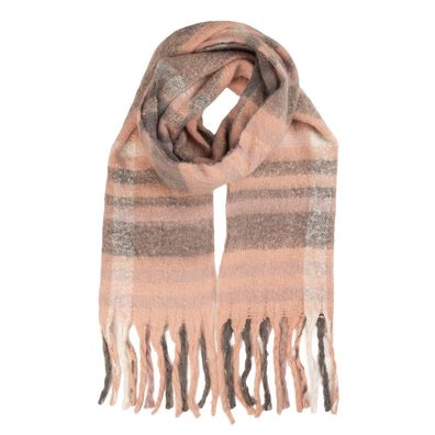 Clayre & Eef Winterschal Damen 50x210 cm Rosa Textil