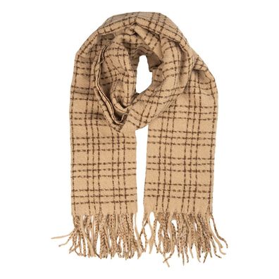 Clayre & Eef Winterschal Damen 50x210 cm Beige Textil