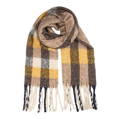 Clayre & Eef Winterschal Damen 50x210 cm Gelb Textil