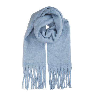 Clayre & Eef Winterschal Damen 40x190 cm Blau Textil