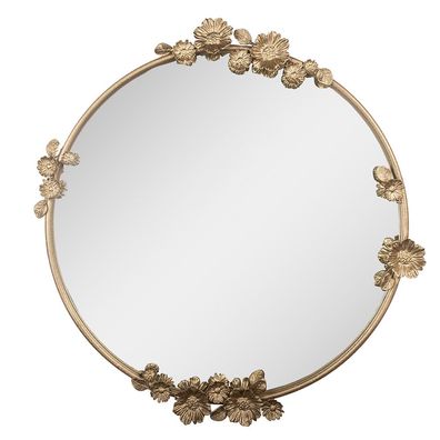 Clayre & Eef Spiegel 76x4x79 cm Goldfarbig Metall (Gr. 76x4x79 cm)