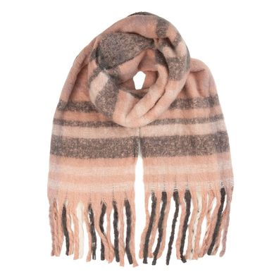 Clayre & Eef Winterschal Damen 50x180 cm Rosa Textil