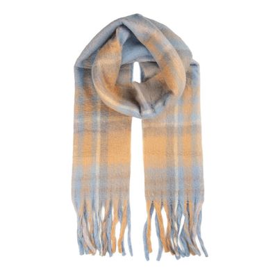 Clayre & Eef Winterschal Damen 50x210 cm Blau Textil