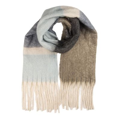 Clayre & Eef Winterschal Damen 50x180 cm Blau Textil