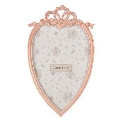 Clayre & Eef Bilderrahmen 11x2x19 cm / 10x15 cm Rosa Kunststoff Blumen