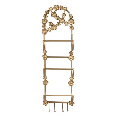 Clayre & Eef Weinregal 21x13x62 cm Goldfarbig Metall (Gr. 21x13x62 cm)