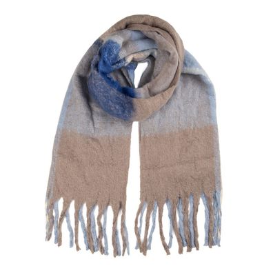 Clayre & Eef Winterschal Damen 50x210 cm Blau Textil