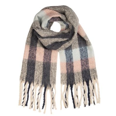 Clayre & Eef Winterschal Damen 50x210 cm Blau Textil