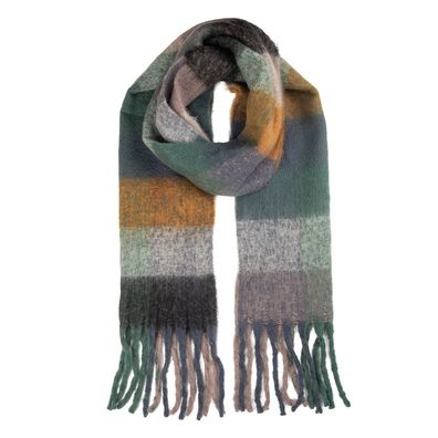 Clayre & Eef Winterschal Damen 38x200 cm Grau Textil