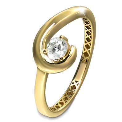 GoldDream Gold Ring Zirkonia Gr.60 333er Gelbgold Damen GDR569Y60