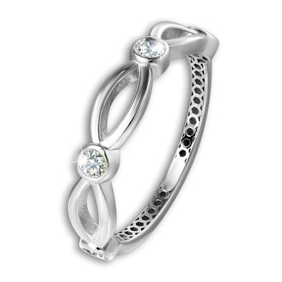 GoldDream Gold Ring Zirkonia Ranke Gr.54 333er Weißgold GDR572J54