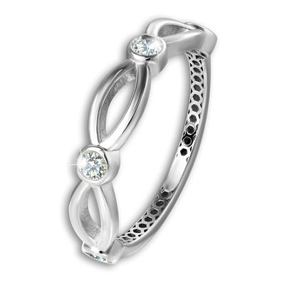 GoldDream Gold Ring Zirkonia Ranke Gr.56 333er Weißgold GDR572J56
