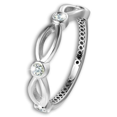 GoldDream Gold Ring Zirkonia Ranke Gr.60 333er Weißgold GDR572J60