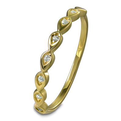 GoldDream zarter Gold Ring Drops Gr.58 333er Zirkonia Gelbgold Damen GDR564Y58