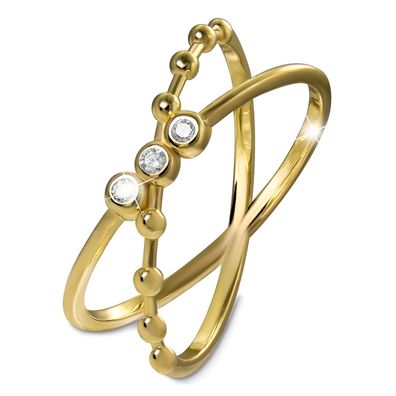 GoldDream Gold Ring Crossed Gr.54 333er Zirkonia Gelbgold Damen GDR566Y54