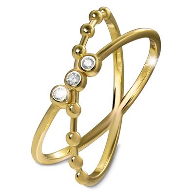 GoldDream Gold Ring Crossed Gr.56 333er Zirkonia Gelbgold Damen GDR566Y56