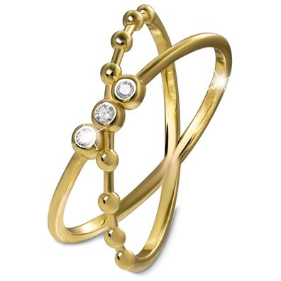 GoldDream Gold Ring Crossed Gr.58 333er Zirkonia Gelbgold Damen GDR566Y58