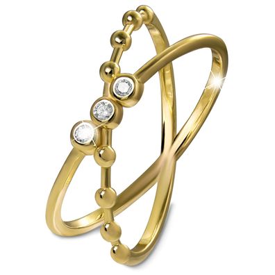 GoldDream Gold Ring Crossed Gr.60 333er Zirkonia Gelbgold Damen GDR566Y60