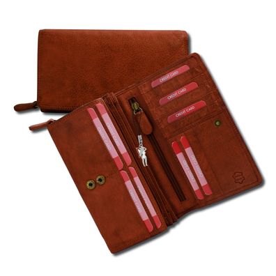 Old River Leder Geldbörse Kellnerbörse Portemonnaie cognac 19x4,5x11,5cm OPD410O