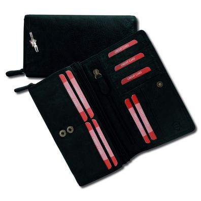 Old River Leder Geldbörse Kellnerbörse Portemonnaie schwarz OPD410S