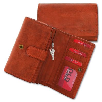 Old River Leder Geldbörse Kellnerbörse Portemonnaie cognac 15x4x10cm OPD421O