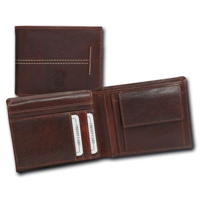 DrachenLeder Echtleder Herren Portemonnaie Geldbörse braun 12,5x10x3cm OPT101N