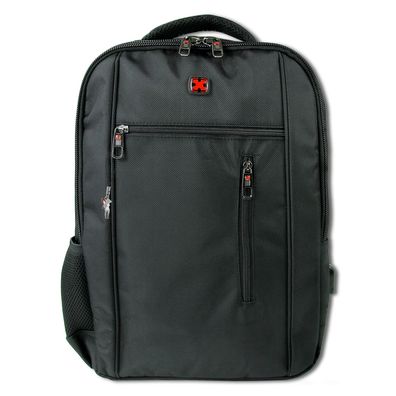 Travel N Meet Laptoprucksack, Rucksack schwarz Herren mit USB Ladekabel ORD4221S