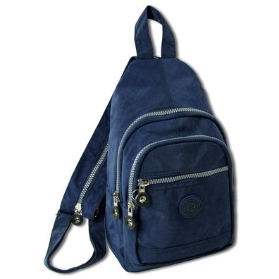 Bag Street Rucksack Crinkle Nylon navy trendiger Damen Cityrucksack ORJ200B