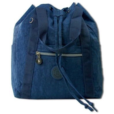 Bag Street Rucksack Crinkle Nylon navy trendiger Damen Handtasche ORJ202B