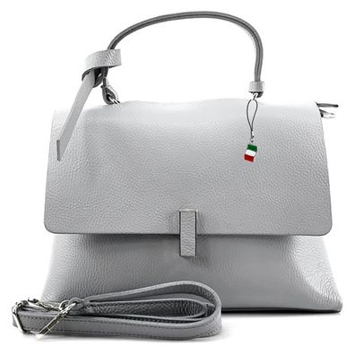 Florence Umhängetasche Damen Handtasche Echtleder hellgrau OTF153K