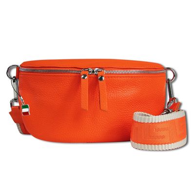 Florence Echtleder Gürteltasche Damen orange Bauchtasche Jugend OTF807O
