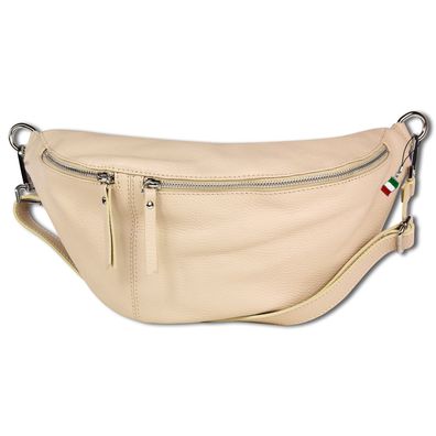 Florence Echtleder Gürteltasche extra groß Damen beige Bauchtasche OTF820I
