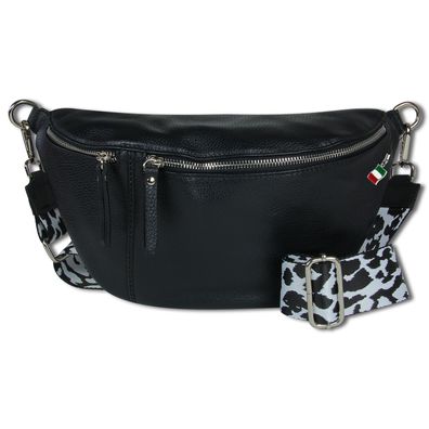 Florence Echtleder Gürteltasche extra groß Damen schwarz Bauchtasche OTF821S