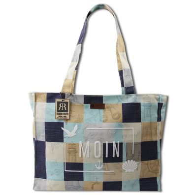 Robin Ruth Schultertasche Baumwolle Polyester blau beige OTG5122B