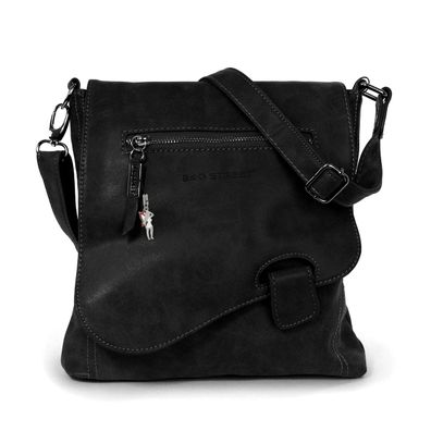 Bag Street Kunstleder Tasche Damen Umhängetasche schwarz 26x10x26 - OTJ128S