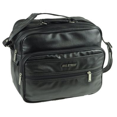 Bag Street Kunstleder Tasche Herren Umhängetasche schwarz 35x14x30 OTJ130S
