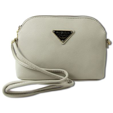 Jennifer Jones Abendtasche Kunstleder hellgrau Handtasche OTJ144K