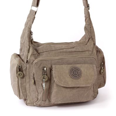 Bag Street Nylon Tasche Damenhandtasche Schultertasche stone 30x15x22 OTJ204L