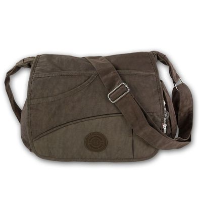Bag Street Nylon Tasche Damenhandtasche Umhängetasche braun 32x20x13 OTJ214N