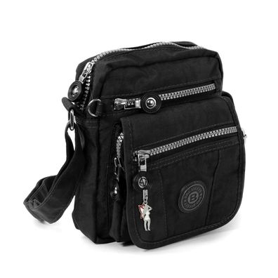 Bag Street Nylon Tasche Damen Herren Umhängetasche schwarz 15x8x18 OTJ215S