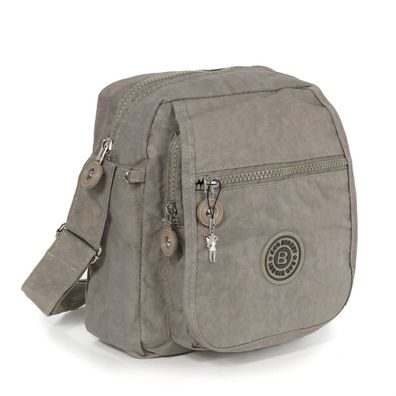 Bag Street Nylon Tasche Damenhandtasche Umhängetasche grau 20x10x22 OTJ218L