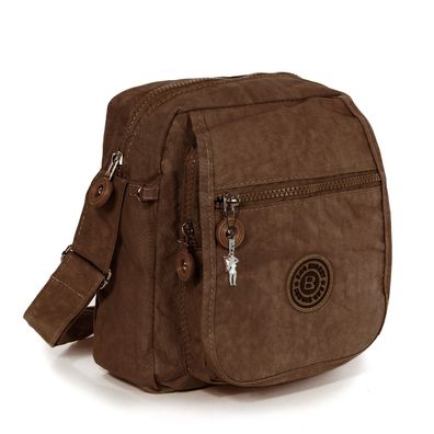 Bag Street Nylon Tasche Damenhandtasche Umhängetasche braun 20x22x10 OTJ218N