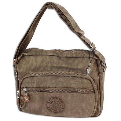 Bag Street Crinkle Nylon Schultertasche Handtasche Umhängetasche stone OTJ227L