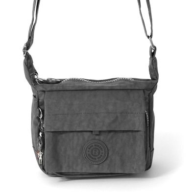 Bag Street Nylon Tasche Damen Handtasche Abendtasche grau 17x15x7 OTJ232K